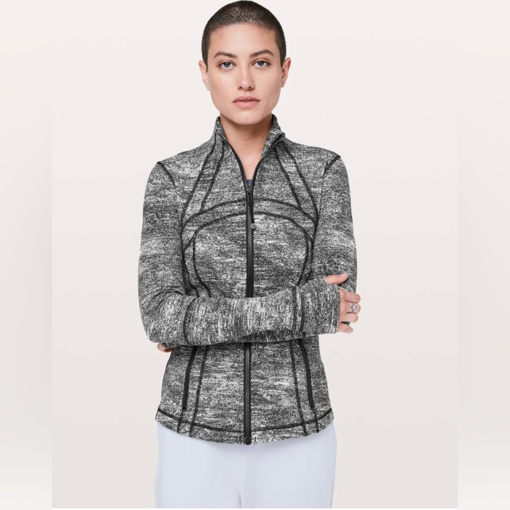 Lululemon Define Jacket Rush Jacquard Black White Size 8